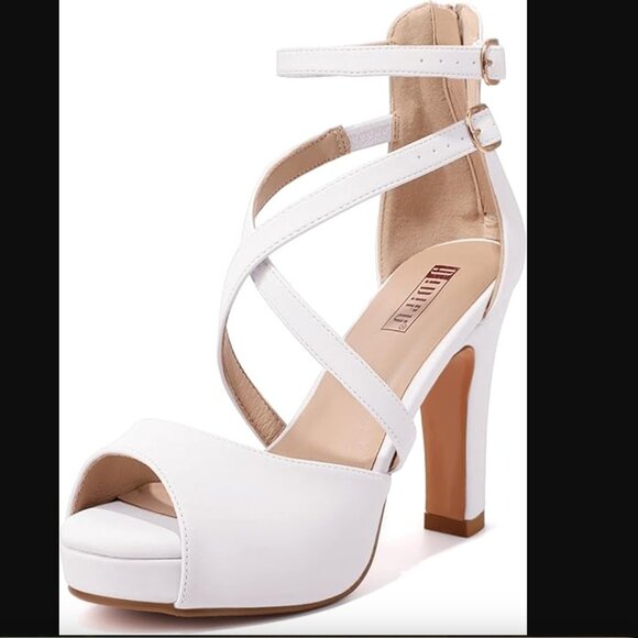 White Formal Heels size 9.5 - Picture 1 of 5